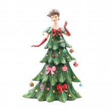 Фигура жена с рокля елха 40см зелена